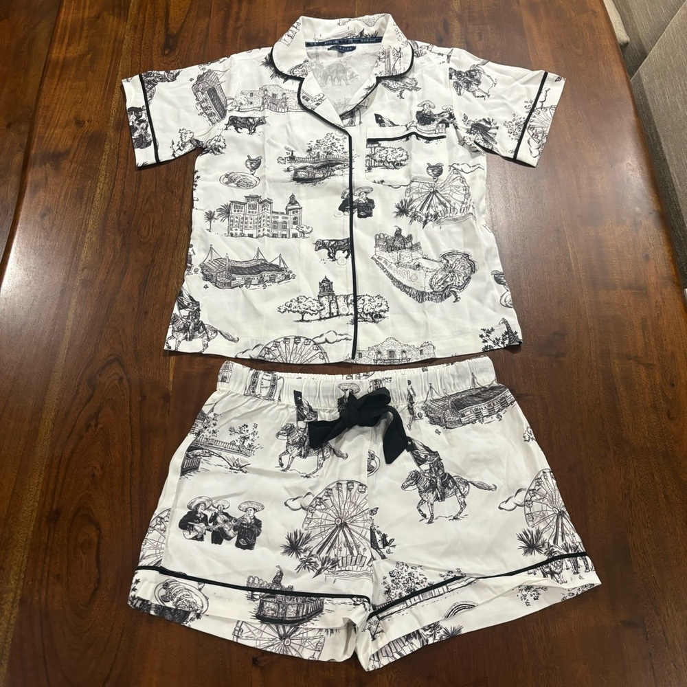 Katie Kime San Antonio Toile Texas Short Matching Pajama Set Size XXS